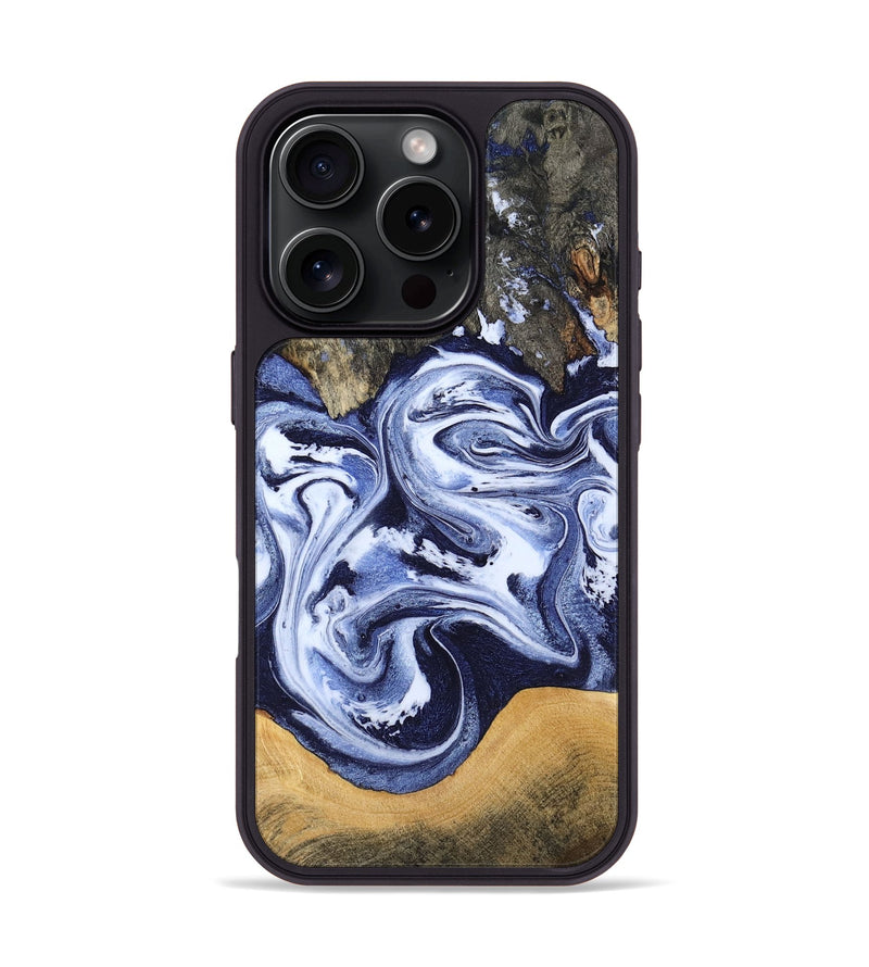 iPhone 16 Pro Wood Phone Case - Renada (Blue, 788446)