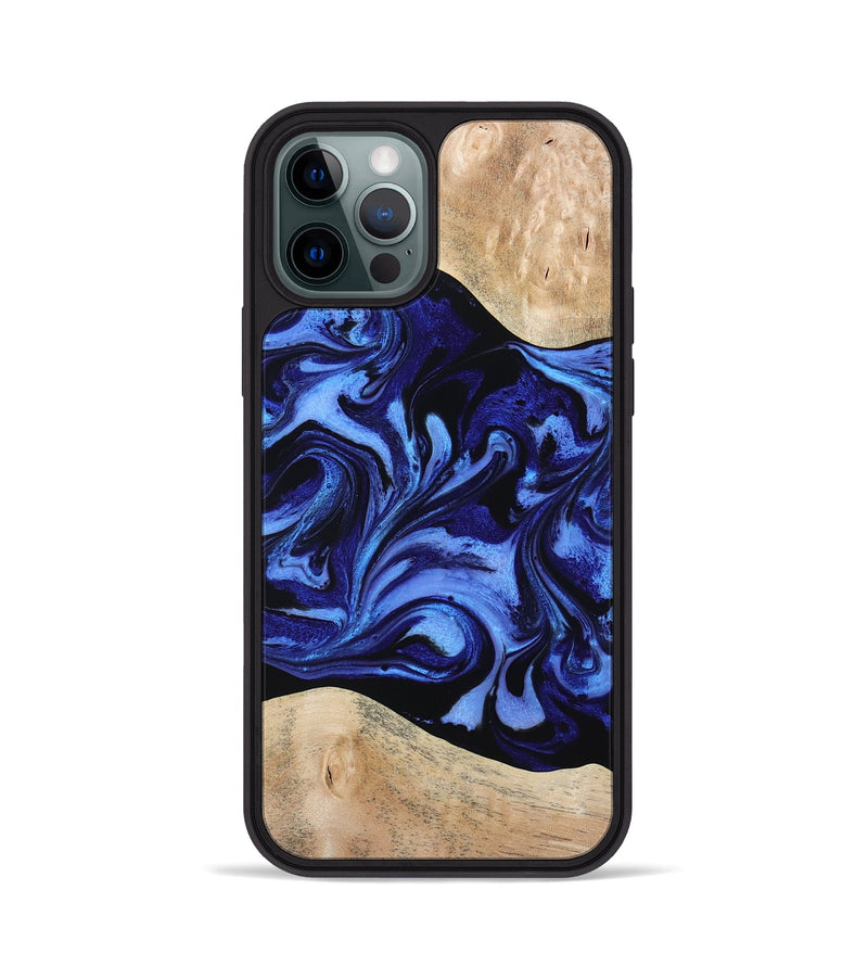iPhone 12 Pro Wood Phone Case - Oral (Blue, 788447)