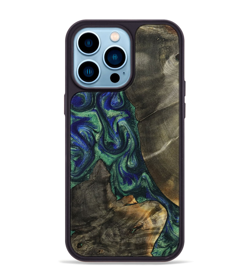 iPhone 14 Pro Max Wood Phone Case - Theron (Green, 788452)