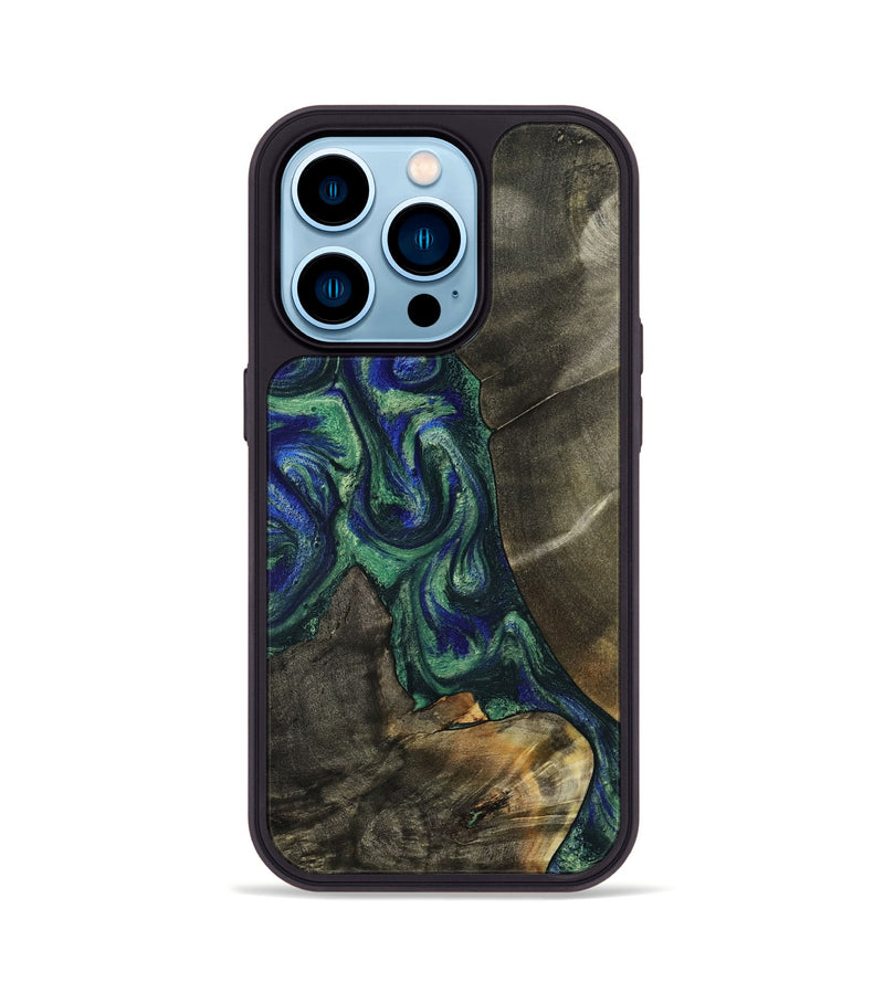 iPhone 14 Pro Wood Phone Case - Theron (Green, 788452)