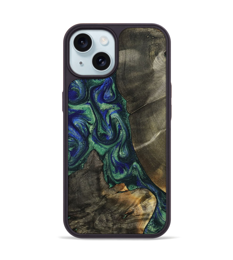 iPhone 15 Wood Phone Case - Theron (Green, 788452)