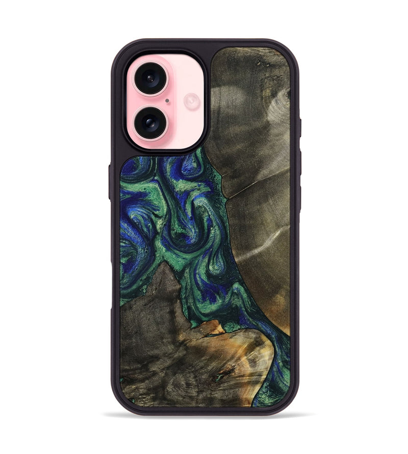 iPhone 16 Wood Phone Case - Theron (Green, 788452)
