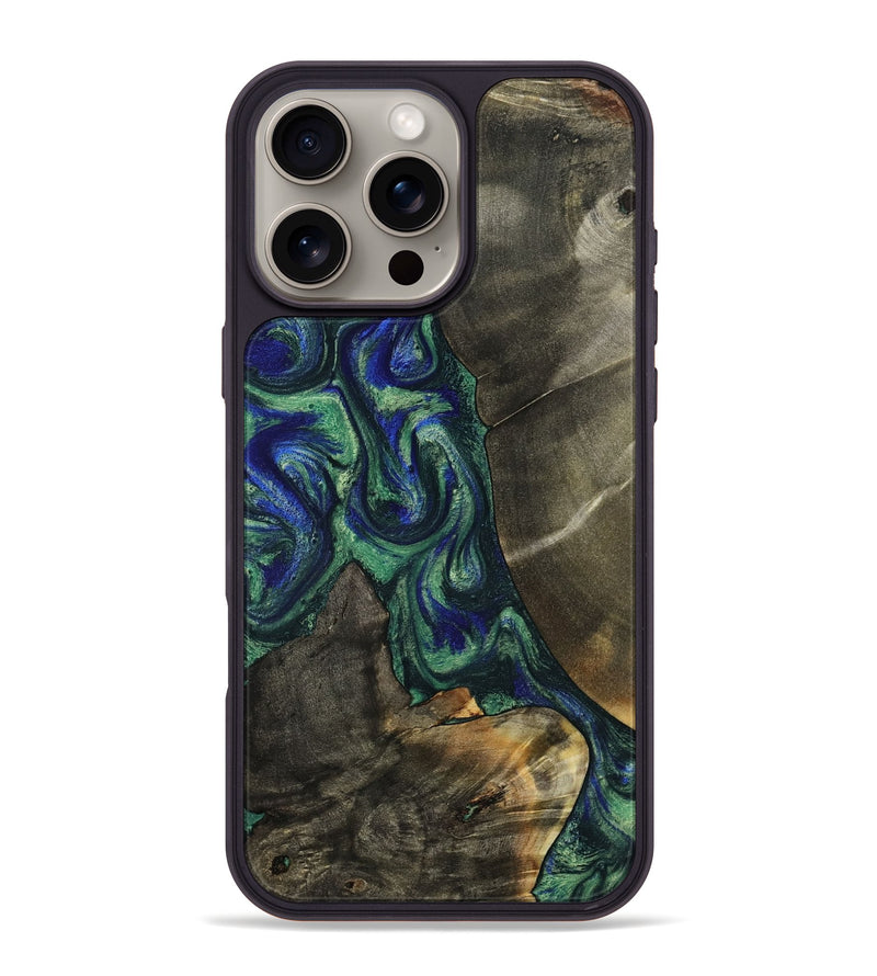 iPhone 16 Pro Max Wood Phone Case - Theron (Green, 788452)