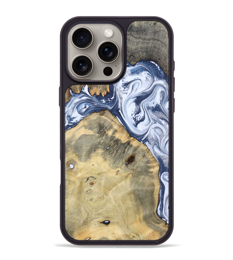iPhone 16 Pro Max Wood Phone Case - Henry (Blue, 788458)