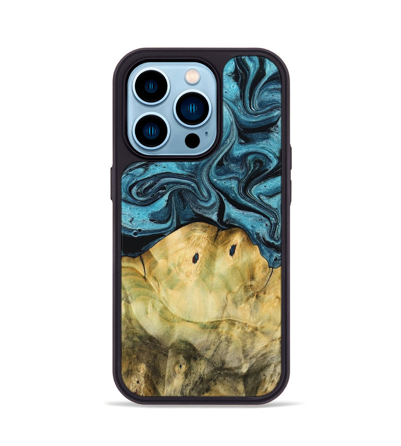 iPhone 14 Pro Wood Phone Case - Nella (Blue, 788468)