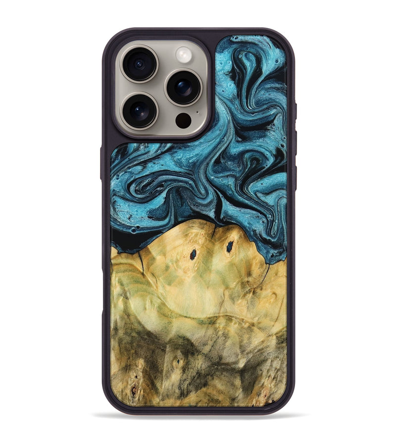 iPhone 16 Pro Max Wood Phone Case - Nella (Blue, 788468)