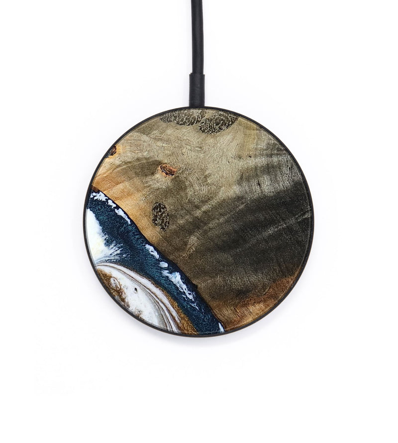Circle Wood Wireless Charger - Zyon (Teal & Gold, 788652)