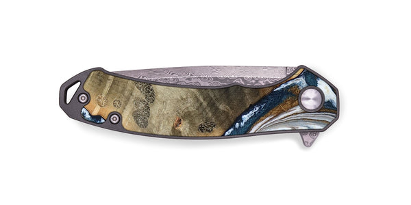 EDC Wood Pocket Knife - Zyon (Teal & Gold, 788652)