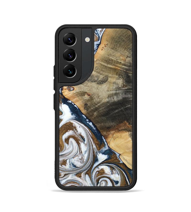 Galaxy S22 Wood Phone Case - Zyon (Teal & Gold, 788652)