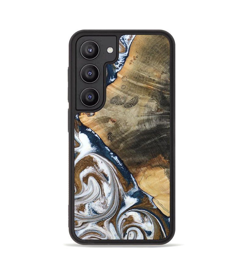 Galaxy S23 Wood Phone Case - Zyon (Teal & Gold, 788652)