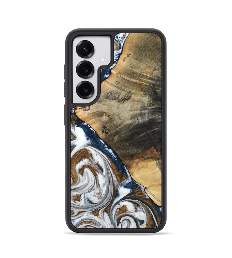 Galaxy S25 Wood Phone Case - Zyon (Teal & Gold, 788652)