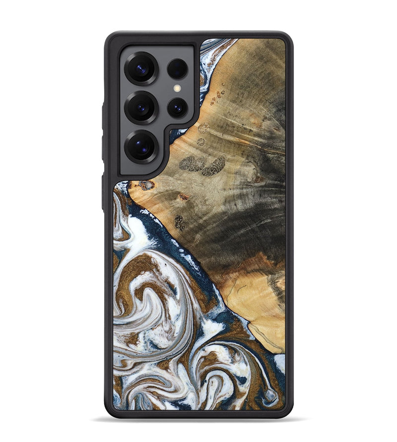 Galaxy S25 Ultra Wood Phone Case - Zyon (Teal & Gold, 788652)