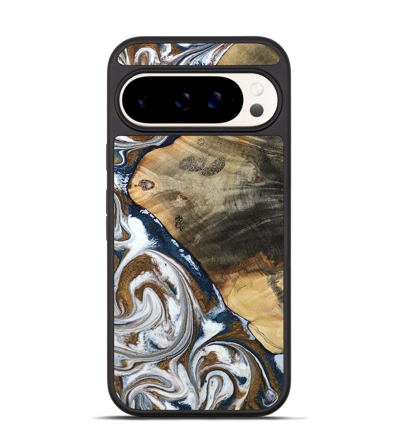 Pixel 9 Wood Phone Case - Zyon (Teal & Gold, 788652)
