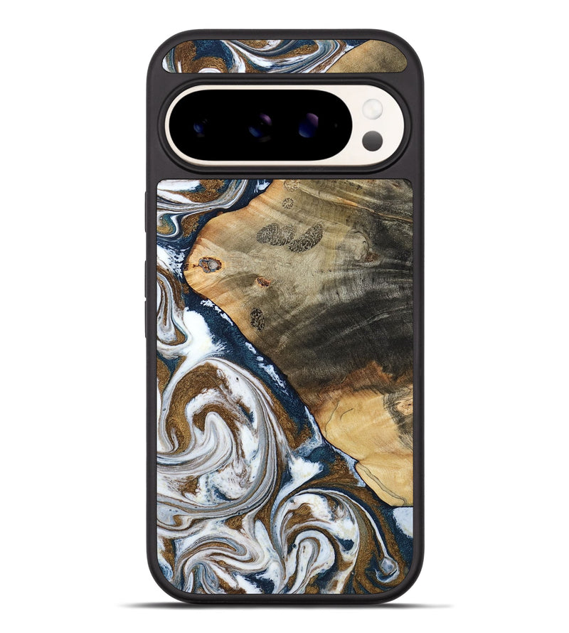 Pixel 9 Pro XL Wood Phone Case - Zyon (Teal & Gold, 788652)