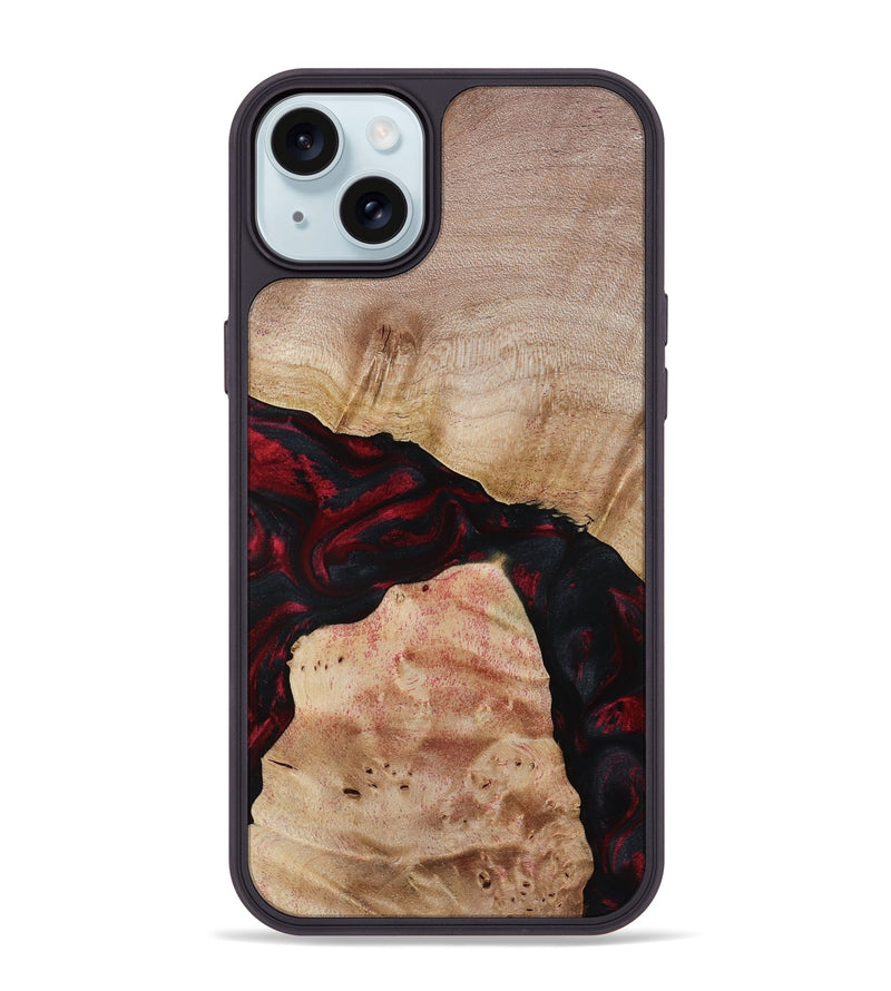 iPhone 15 Plus Wood Phone Case - Jackie (Red, 788665)
