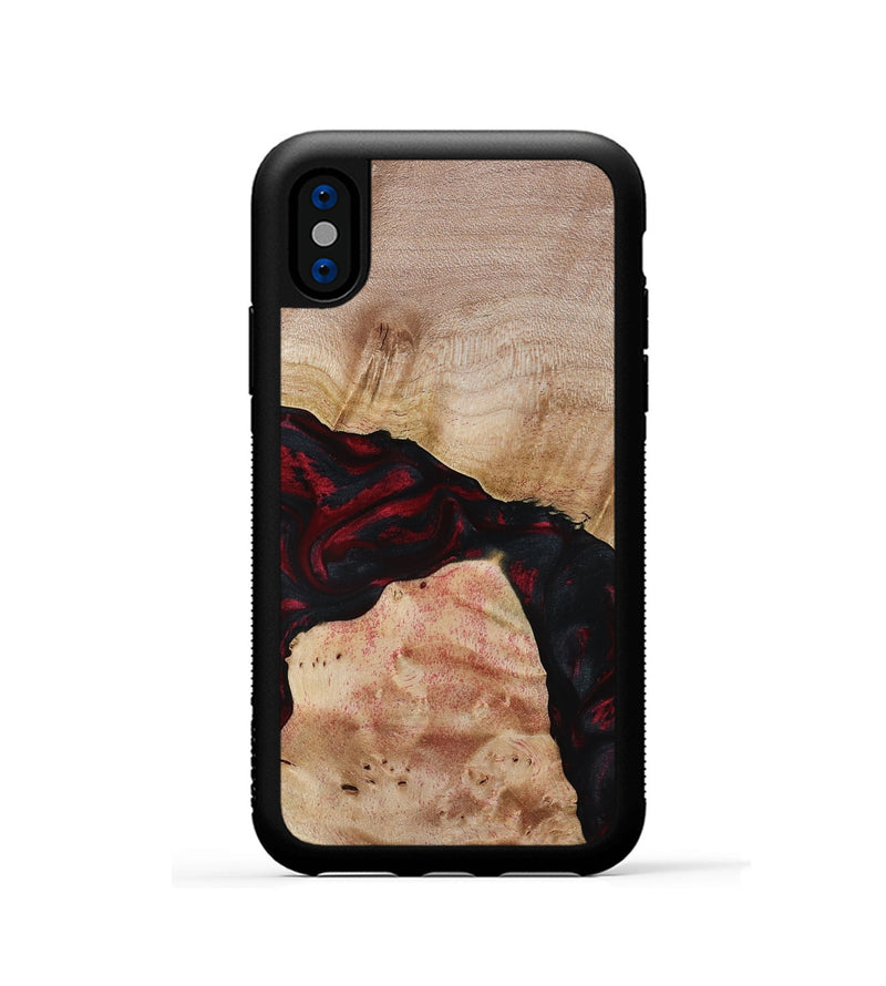 iPhone Xs Wood Phone Case - Jackie (Red, 788665)