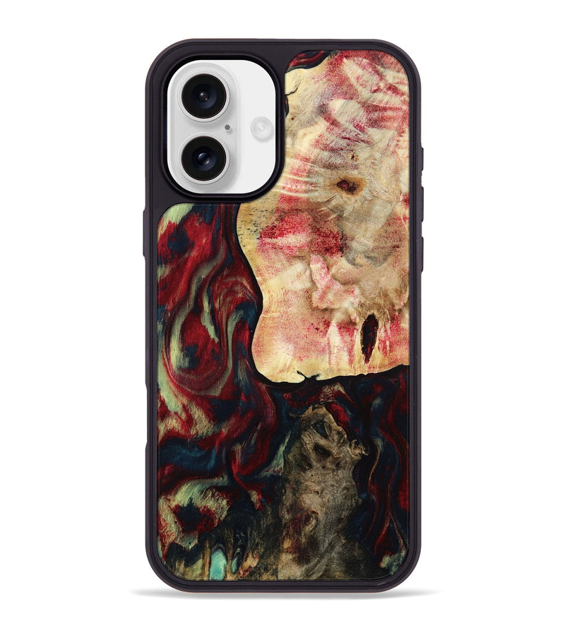iPhone 16 Plus Wood Phone Case - Michell (Red, 788666)