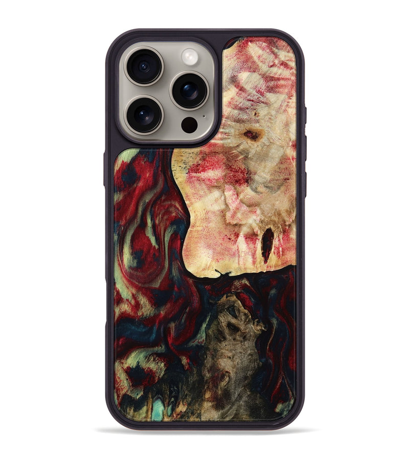 iPhone 16 Pro Max Wood Phone Case - Michell (Red, 788666)