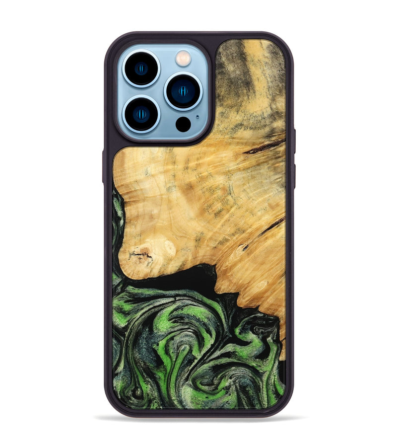 iPhone 14 Pro Max Wood Phone Case - Marta (Green, 788681)
