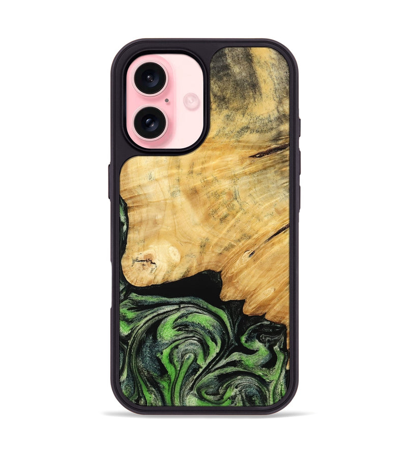 iPhone 16 Wood Phone Case - Marta (Green, 788681)