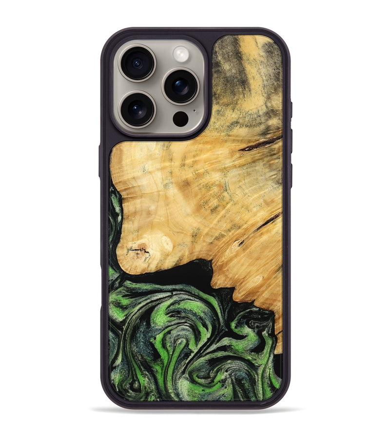 iPhone 16 Pro Max Wood Phone Case - Marta (Green, 788681)
