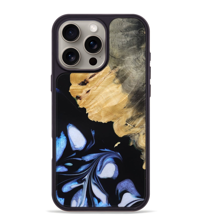 iPhone 16 Pro Max Wood Phone Case - Omari (Blue, 788704)