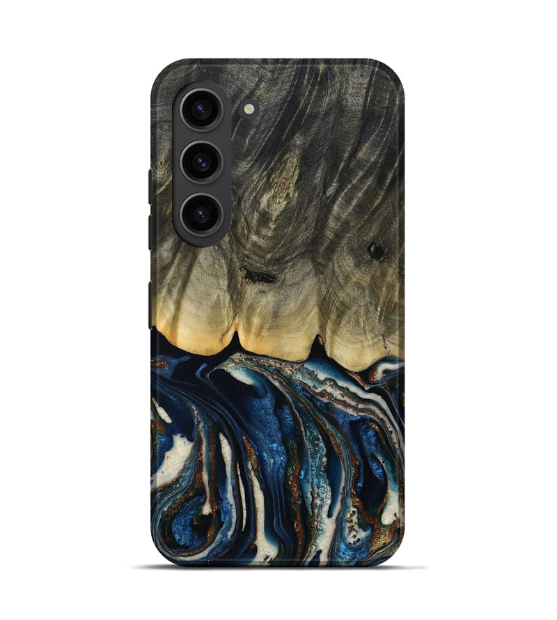 Galaxy S23 Wood Live Edge Phone Case - Romeo (Teal & Gold, 788860)
