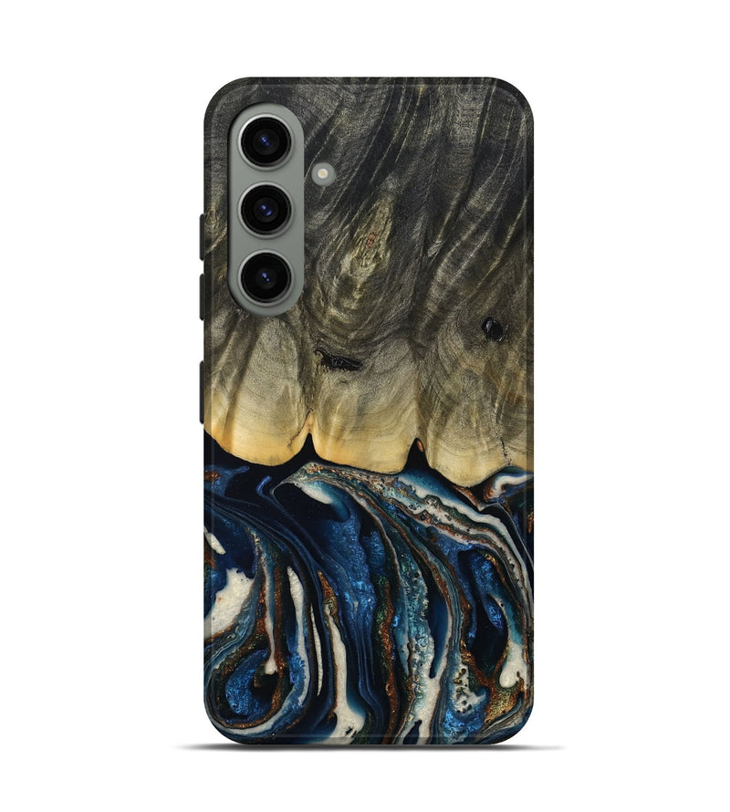 Galaxy S24 Wood Live Edge Phone Case - Romeo (Teal & Gold, 788860)