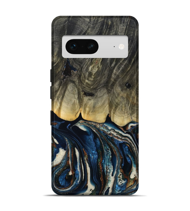 Pixel 7 Wood Live Edge Phone Case - Romeo (Teal & Gold, 788860)