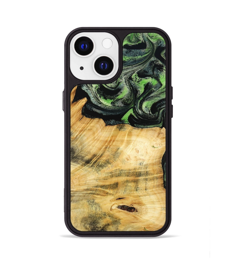 iPhone 13 Wood Phone Case - Kecia (Green, 788921)