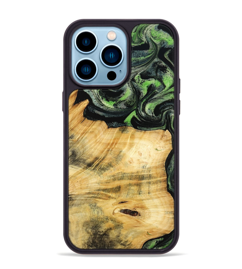 iPhone 14 Pro Max Wood Phone Case - Kecia (Green, 788921)