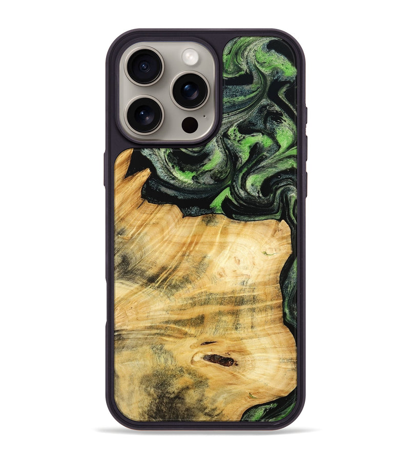 iPhone 16 Pro Max Wood Phone Case - Kecia (Green, 788921)