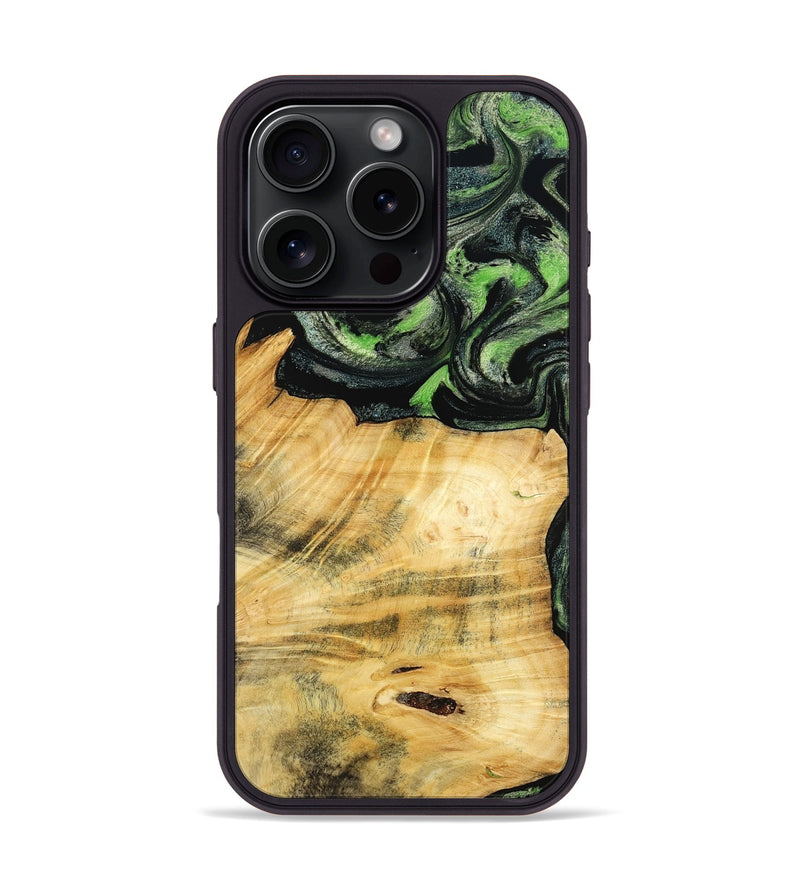 iPhone 16 Pro Wood Phone Case - Kecia (Green, 788921)