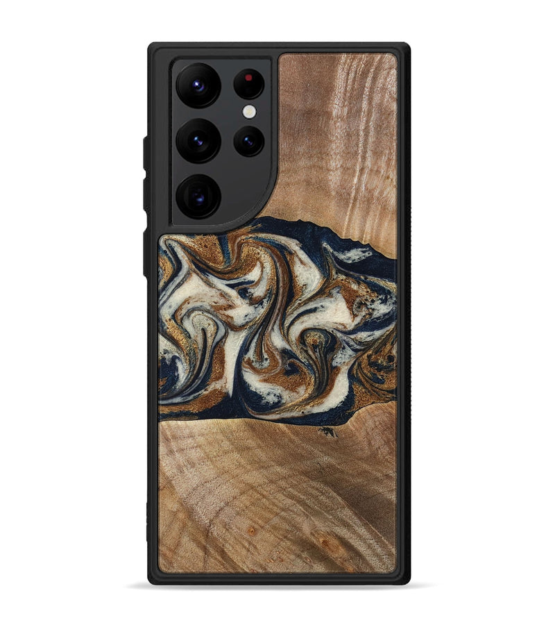 Galaxy S22 Ultra Wood Phone Case - Lupe (Teal & Gold, 789010)