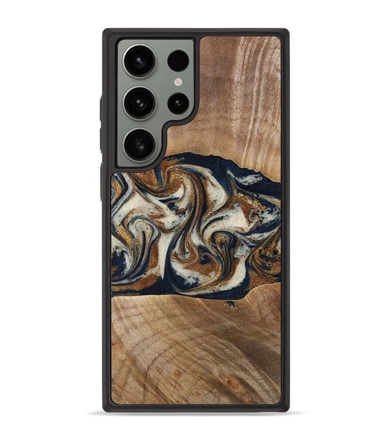 Galaxy S23 Ultra Wood Phone Case - Lupe (Teal & Gold, 789010)