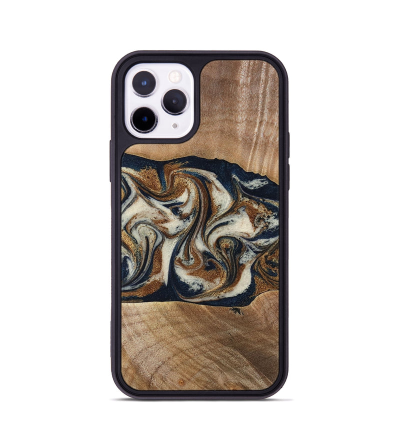 iPhone 11 Pro Wood Phone Case - Lupe (Teal & Gold, 789010)