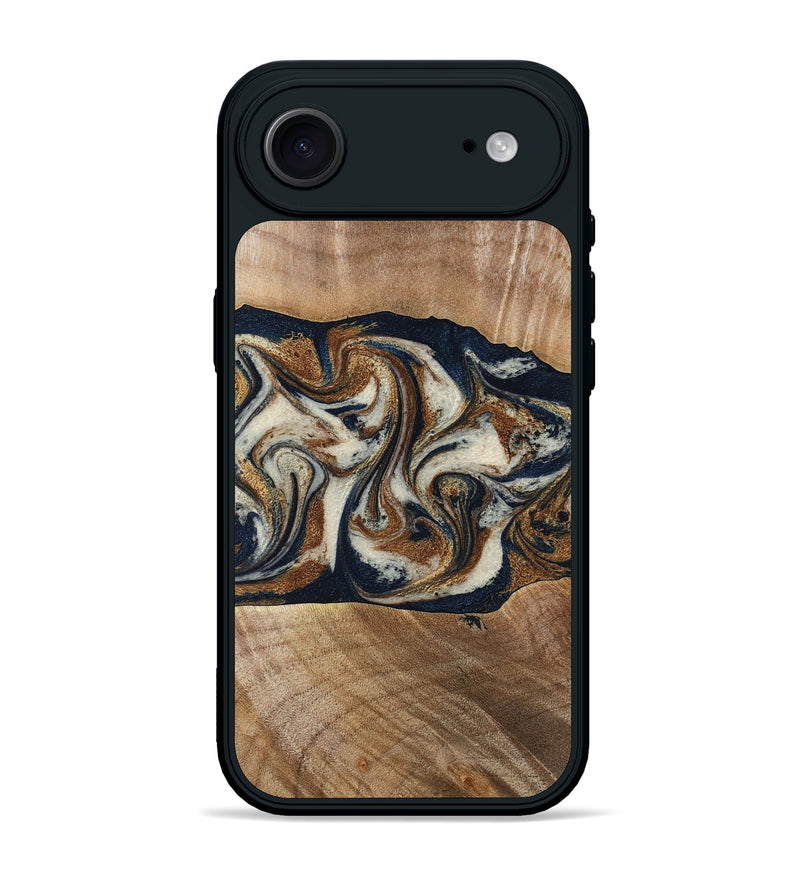 iPhone 17 Air Wood Phone Case - Lupe (Teal & Gold, 789010)