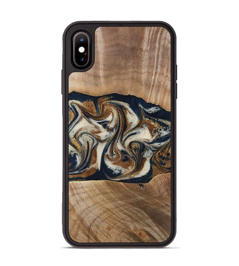 iPhone Xs Max Wood Phone Case - Lupe (Teal & Gold, 789010)
