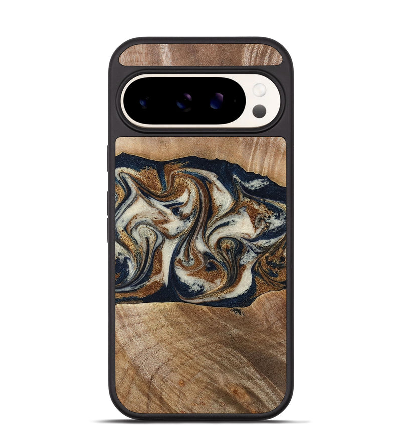 Pixel 9 Wood Phone Case - Lupe (Teal & Gold, 789010)