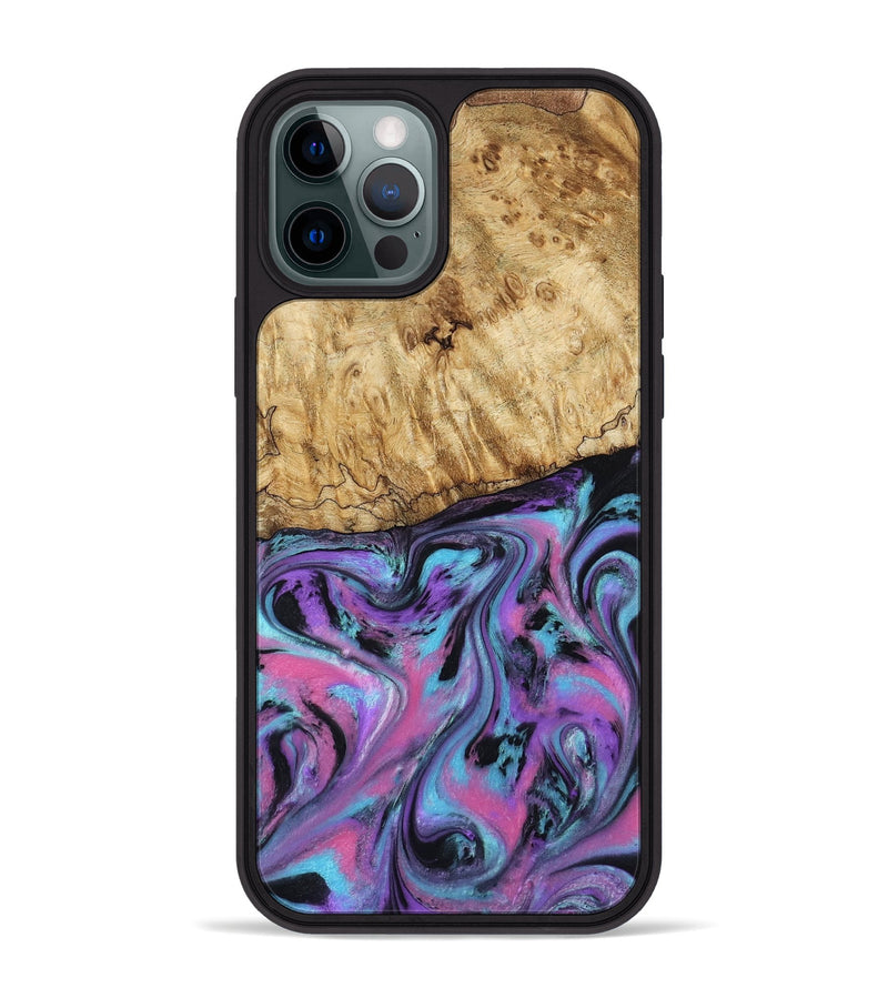 iPhone 12 Pro Max Wood Phone Case - Lida (Purple, 789018)