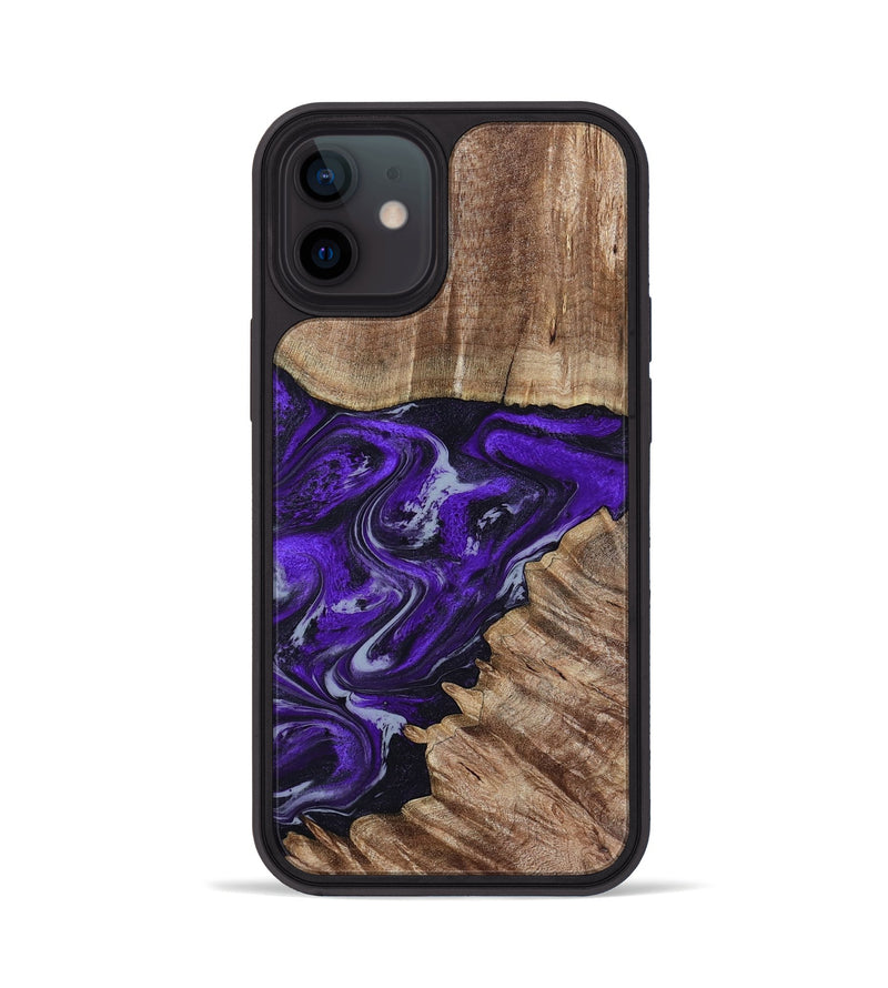 iPhone 12 Wood Phone Case - Peggie (Purple, 789020)