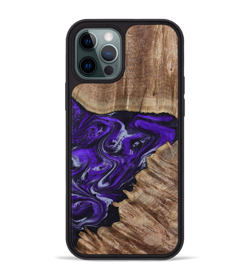 iPhone 12 Pro Max Wood Phone Case - Peggie (Purple, 789020)