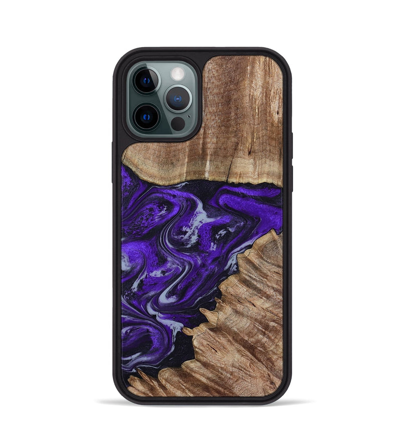 iPhone 12 Pro Wood Phone Case - Peggie (Purple, 789020)