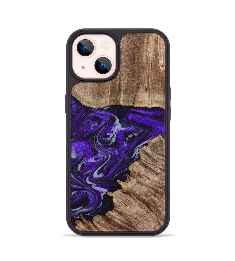 iPhone 14 Wood Phone Case - Peggie (Purple, 789020)