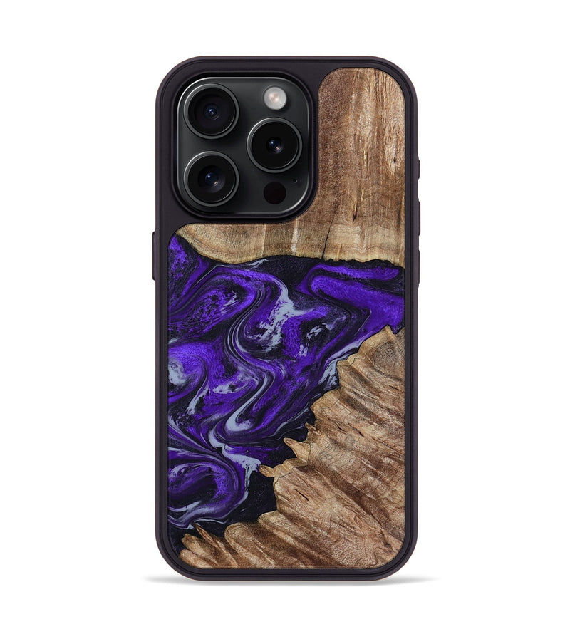 iPhone 15 Pro Wood Phone Case - Peggie (Purple, 789020)