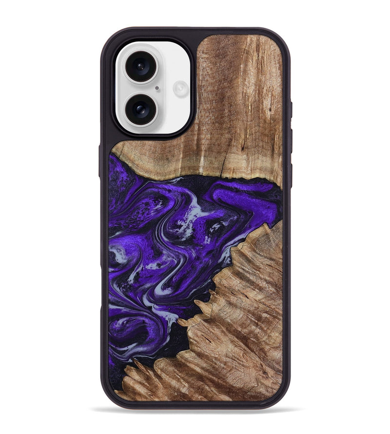 iPhone 16 Plus Wood Phone Case - Peggie (Purple, 789020)