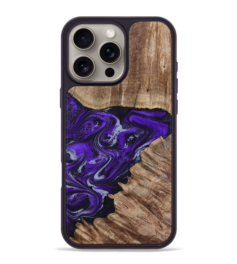 iPhone 16 Pro Max Wood Phone Case - Peggie (Purple, 789020)