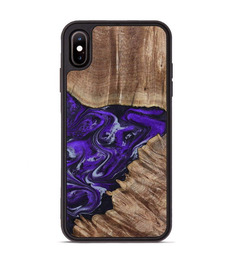 iPhone Xs Max Wood Phone Case - Peggie (Purple, 789020)