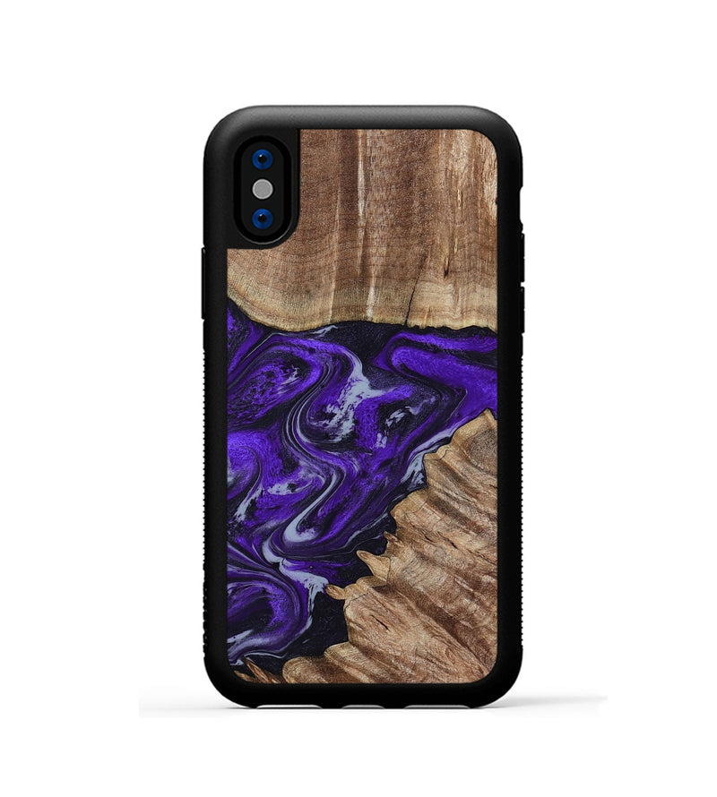 iPhone Xs Wood Phone Case - Peggie (Purple, 789020)