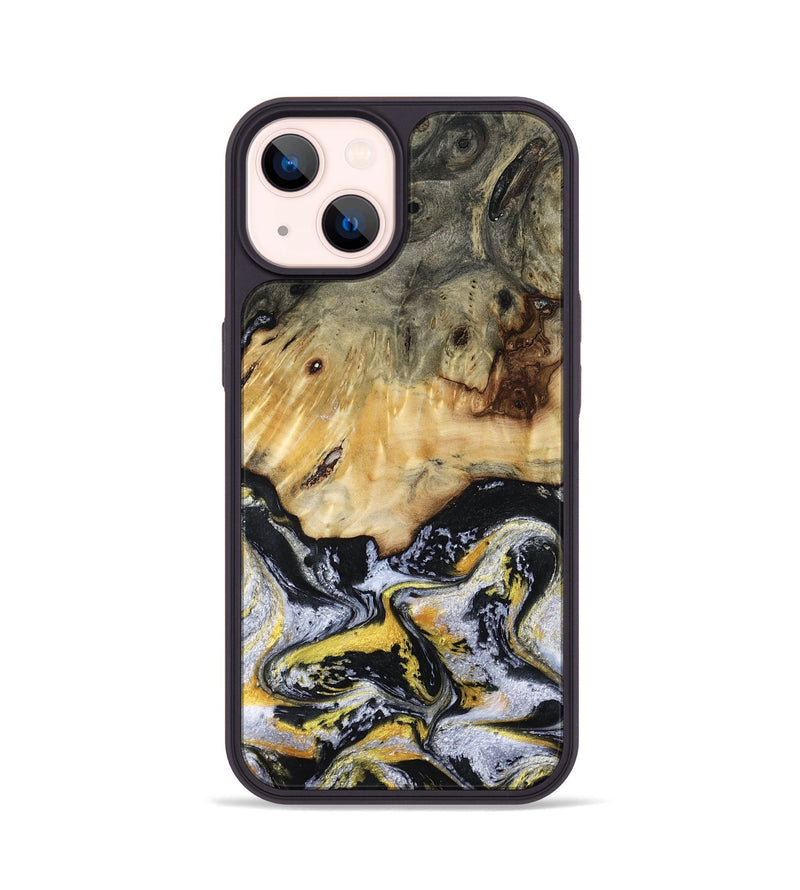 iPhone 14 Wood Phone Case - Ansley (Black & White, 789025)